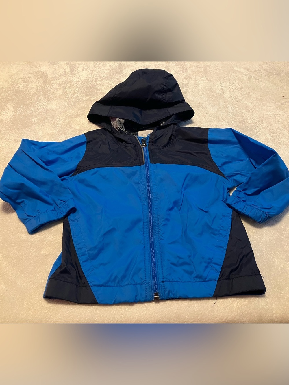 Kids Blue Hooded Rain Jacket